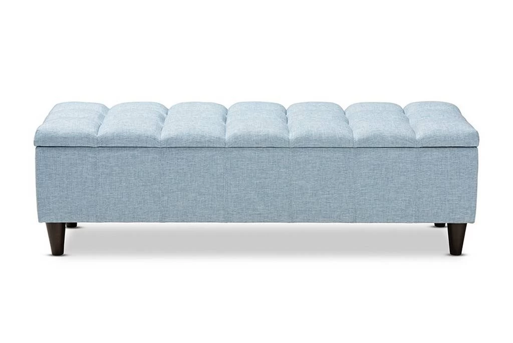 Baxton Studio Brette Mid-Century Modern Light Blue Fabric Dark Brown Finished Wood Storage Bench Ottoman- BBT3162-Light Blue-Otto 3 Baxton Studio Brette Mid-Century Modern Light Blue Fabric Dark Brown Finished Wood Storage Bench Ottoman- BBT3162-Light Blue-Otto - Image 3