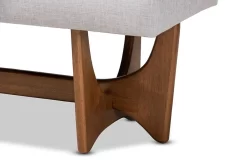 Baxton Studio Theo Mid-Century Modern Greyish Beige Fabric Upholstered Walnut Finished Bench - BBT5368-Greyish Beige/Walnut-Bench -Home Haven Deals 95 bbt5368 greyishbeigewalnut bench 6
