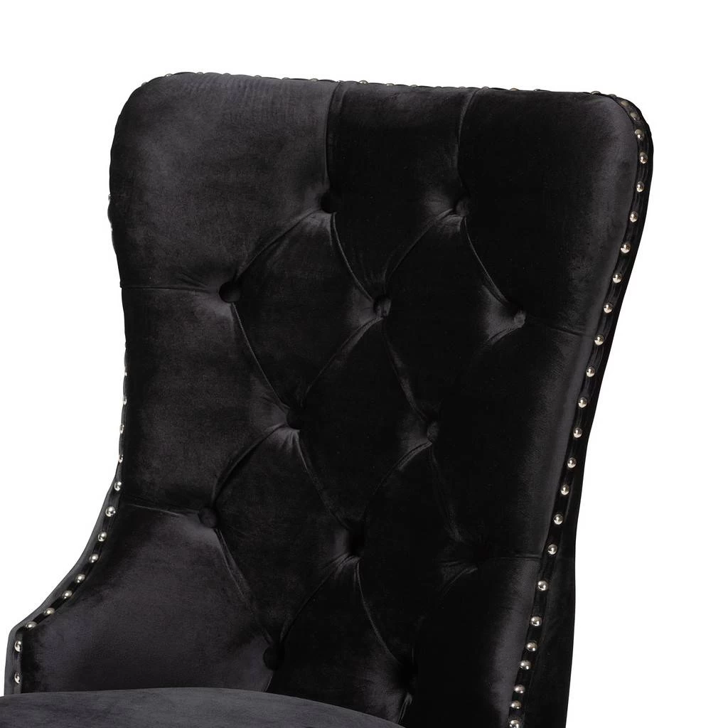 Baxton Studio Honora Contemporary Glam And Luxe Black Velvet Fabric And Silver Metal 2-Piece Dining Chair Set - Wholesale Interiors F459-Black Velvet-DC 5 Baxton Studio Honora Contemporary Glam And Luxe Black Velvet Fabric And Silver Metal 2-Piece Dining Chair Set - Wholesale Interiors F459-Black Velvet-DC - Image 5
