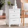 Baxton Studio Layton Classic And Traditional White Finished Wood 3-Drawer End Table - Wholesale Interiors FZC180882-White Wooden-ET