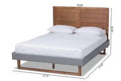 Baxton Studio Gabriela Rustic Modern Dark Grey Fabric & Ash Walnut Brown Finished Wood Full Size Platform Bed - Wholesale Interiors Gabriela-Dark Grey/Ash Walnut-Full -Home Haven Deals 95 gabriela dark grey ash walnut full 11