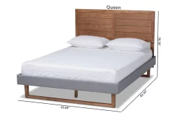 Baxton Studio Gabriela Rustic Modern Dark Grey Fabric & Ash Walnut Brown Finished Wood Full Size Platform Bed - Wholesale Interiors Gabriela-Dark Grey/Ash Walnut-Full -Home Haven Deals 95 gabriela dark grey ash walnut full 12