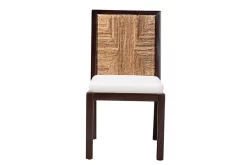 Baxton Studio Joana Modern Bohemian Dark Brown Mahogany Wood And Natural Abaca Dining Side Chair - 95-Joana-Mahogany-DC -Home Haven Deals 95 joana mahogany dc 3 new
