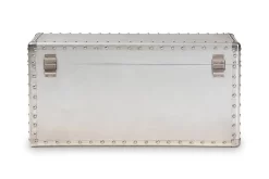 Baxton Studio Serge French Industrial Silver Metal Storage Trunk - Wholesale Interiors JY17B172M-Silver-1PC Trunk -Home Haven Deals 95 jy17b172m silver 1pctrunk 6