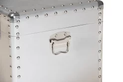 Baxton Studio Serge French Industrial Silver Metal Storage Trunk - Wholesale Interiors JY17B172M-Silver-1PC Trunk -Home Haven Deals 95 jy17b172m silver 1pctrunk 8