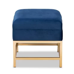 Baxton Studio Aliana Glam & Luxe Navy Blue Velvet Fabric & Gold Finished Metal Small Storage Ottoman - Wholesale Interiors JY19B-051S-Navy Blue Velvet/Gold-Otto -Home Haven Deals 95 jy19b 051s navybluevelvet gold otto 10