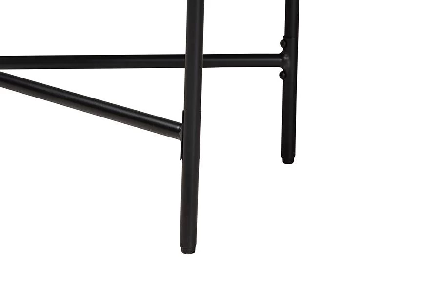 Baxton Studio Savion Modern Industrial Walnut Brown Finished Wood And Black Metal Console Table - Wholesale Interiors LCF20448-Console Table 5 Baxton Studio Savion Modern Industrial Walnut Brown Finished Wood And Black Metal Console Table - Wholesale Interiors LCF20448-Console Table - Image 5