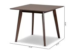 Baxton Studio Pernille Modern Transitional Walnut Finished Square Wood Dining Table - Wholesale Interiors LWM90908HL32-Walnut-DT -Home Haven Deals 95 lwm90908hl32 walnut dt 8