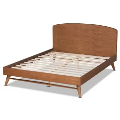 Baxton Studio Keagan Mid-Century Modern Transitional Walnut Brown Finished Wood Full Size Platform Bed - Wholesale Interiors MG-2200-1-Ash Walnut-Full -Home Haven Deals 95 mg 2200 1 ashwalnut full 5