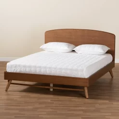 Baxton Studio Keagan Mid-Century Modern Transitional Walnut Brown Finished Wood Full Size Platform Bed - Wholesale Interiors MG-2200-1-Ash Walnut-Full -Home Haven Deals 95 mg 2200 1 ashwalnut full 9