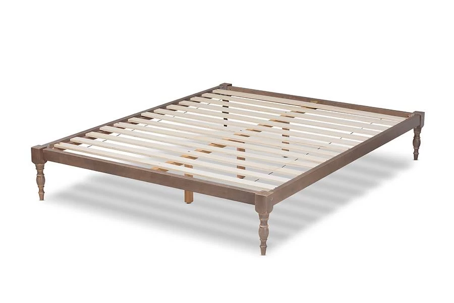 Baxton Studio Iseline Modern Antique Oak Finished Wood Full Size Platform Bed Frame - Wholesale Interiors MG0001-Antique Oak-Full 4 Baxton Studio Iseline Modern Antique Oak Finished Wood Full Size Platform Bed Frame - Wholesale Interiors MG0001-Antique Oak-Full - Image 4