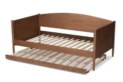 Baxton Studio Veles Mid-Century Modern Ash Wanut Finished Wood Daybed W/ Trundle - MG0016-Ash Walnut-Daybed W/ Trundle -Home Haven Deals 95 mg0016 ashwalnut daybedwithtrundle 6