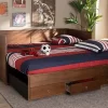 Baxton Studio Thomas Classic & Traditional Walnut Brown Finished Wood Expandable Twin Size To King Size Daybed /w Storage Drawers - Wholesale Interiors MG0032-Walnut-3DW-Daybed
