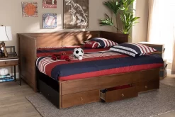 Baxton Studio Thomas Classic & Traditional Walnut Brown Finished Wood Expandable Twin Size To King Size Daybed /w Storage Drawers - Wholesale Interiors MG0032-Walnut-3DW-Daybed 23 Baxton Studio Thomas Classic & Traditional Walnut Brown Finished Wood Expandable Twin Size To King Size Daybed /w Storage Drawers - Wholesale Interiors MG0032-Walnut-3DW-Daybed -Home Haven Deals 95 mg0032 walnut 3dw daybed 12