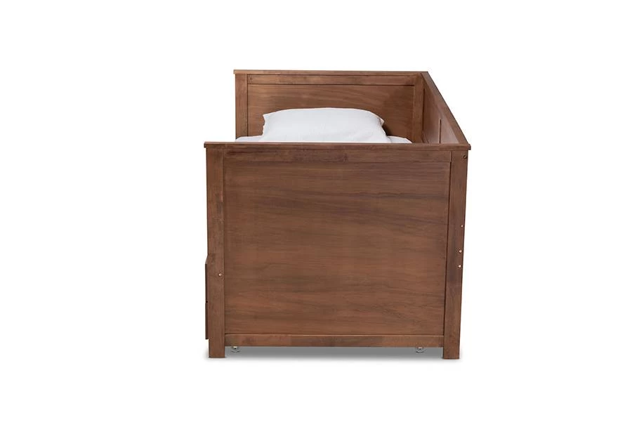 Baxton Studio Thomas Classic & Traditional Walnut Brown Finished Wood Expandable Twin Size To King Size Daybed /w Storage Drawers - Wholesale Interiors MG0032-Walnut-3DW-Daybed 6 Baxton Studio Thomas Classic & Traditional Walnut Brown Finished Wood Expandable Twin Size To King Size Daybed /w Storage Drawers - Wholesale Interiors MG0032-Walnut-3DW-Daybed - Image 6