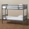 Baxton Studio Jude Modern & Contemporary Grey Finished Wood Twin Size Bunk Bed - MG0045-Grey-Twin Bunk Bed