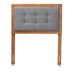 Baxton Studio Sarine Mid-Century Modern Dark Grey Fabric & Walnut Brown Finished Wood Twin Size Headboard - Wholesale Interiors MG97053-Dark Grey/Ash Walnut-HB-Twin -Home Haven Deals 95 mg97053 darkgrey ashwalnut hb twin 4