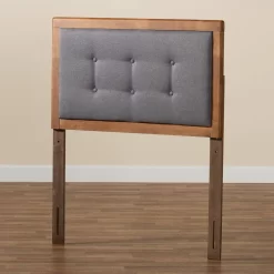 Baxton Studio Sarine Mid-Century Modern Dark Grey Fabric & Walnut Brown Finished Wood Twin Size Headboard - Wholesale Interiors MG97053-Dark Grey/Ash Walnut-HB-Twin -Home Haven Deals 95 mg97053 darkgrey ashwalnut hb twin 6