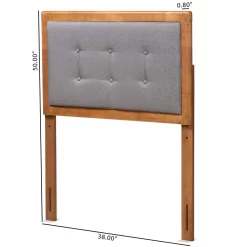 Baxton Studio Sarine Mid-Century Modern Dark Grey Fabric & Walnut Brown Finished Wood Twin Size Headboard - Wholesale Interiors MG97053-Dark Grey/Ash Walnut-HB-Twin -Home Haven Deals 95 mg97053 darkgrey ashwalnut hb twin 7