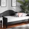 Baxton Studio Milligan Modern And Contemporary Charcoal Fabric Upholstered And Dark Brown Finished Wood Full Size Daybed - Wholesale Interiors Milligan-Charcoal Grey-Daybed-Full