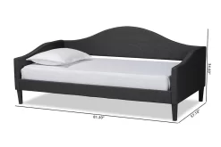 Baxton Studio Milligan Modern And Contemporary Charcoal Fabric Upholstered And Dark Brown Finished Wood Full Size Daybed - Wholesale Interiors Milligan-Charcoal Grey-Daybed-Full -Home Haven Deals 95 milligan charcoal grey daybed full 10