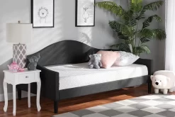 Baxton Studio Milligan Modern And Contemporary Charcoal Fabric Upholstered And Dark Brown Finished Wood Full Size Daybed - Wholesale Interiors Milligan-Charcoal Grey-Daybed-Full -Home Haven Deals 95 milligan charcoal grey daybed full 8
