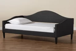 Baxton Studio Milligan Modern And Contemporary Charcoal Fabric Upholstered And Dark Brown Finished Wood Full Size Daybed - Wholesale Interiors Milligan-Charcoal Grey-Daybed-Full -Home Haven Deals 95 milligan charcoal grey daybed full 9
