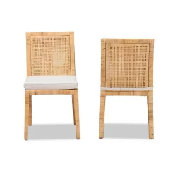 Baxton Studio Sofia Modern And Contemporary Natural Finished Wood And Rattan Dining Chair - Wholesale Interiors Sofia-Natural-DC -Home Haven Deals 95 sofia natural dc 3