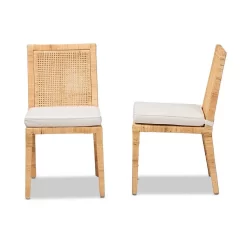 Baxton Studio Sofia Modern And Contemporary Natural Finished Wood And Rattan Dining Chair - Wholesale Interiors Sofia-Natural-DC -Home Haven Deals 95 sofia natural dc 4