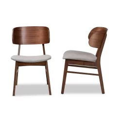 Baxton Studio Alston Mid-Century Modern Grey Fabric Upholstered And Walnut Brown Finished Wood Dining Chair (Set Of 2) - Wholesale Interiors WM1892B-Smoke/Walnut-DC -Home Haven Deals 95 wm1892b smoke walnut dc 4
