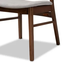 Baxton Studio Alston Mid-Century Modern Grey Fabric Upholstered And Walnut Brown Finished Wood Dining Chair (Set Of 2) - Wholesale Interiors WM1892B-Smoke/Walnut-DC -Home Haven Deals 95 wm1892b smoke walnut dc 6
