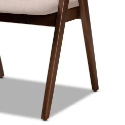 Baxton Studio Danton Mid-Century Modern Beige Fabric Upholstered And Walnut Brown Finished Wood Dining Chair (Set Of 2) - Wholesale Interiors WM1900B-Latte/Walnut-DC -Home Haven Deals 95 wm1900b latte walnut dc 6