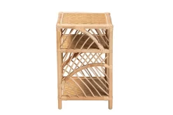 Baxton Studio Baara Modern Bohemian Natural Brown Rattan Nightstand - Wholesale Interiors WS012-Rattan-NS -Home Haven Deals 95 ws012 rattan ns 4