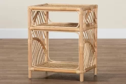 Baxton Studio Baara Modern Bohemian Natural Brown Rattan Nightstand - Wholesale Interiors WS012-Rattan-NS -Home Haven Deals 95 ws012 rattan ns 8
