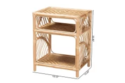 Baxton Studio Baara Modern Bohemian Natural Brown Rattan Nightstand - Wholesale Interiors WS012-Rattan-NS -Home Haven Deals 95 ws012 rattan ns 9