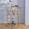 Madelina Serving Cart In Gold & Clear Glass - Acme Furniture 98286