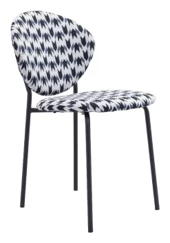 Clyde Dining Chair (Set Of 2) Geometric Print & Black - Zuo Modern 101518