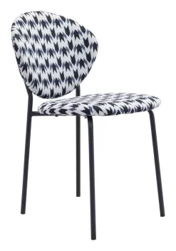Clyde Dining Chair (Set Of 2) Geometric Print & Black - Zuo Modern 101518 -Home Haven Deals 99 101518 1 1
