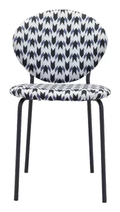 Clyde Dining Chair (Set Of 2) Geometric Print & Black - Zuo Modern 101518 -Home Haven Deals 99 101518 3