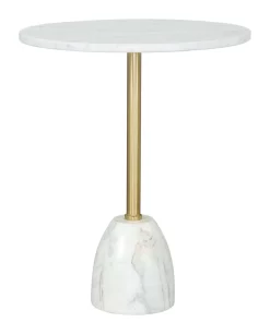 Cynthia Side Table White & Gold - Zuo Modern 109562