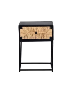 Layover Transitional Nightstand/Side Table In Black/Jute - Progressive Furniture A236-69 -Home Haven Deals a236 69