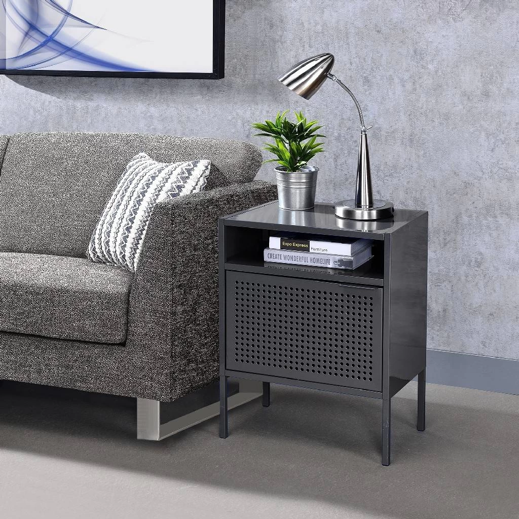 Gemma Nightstand With USB Port In Gray - Picket House Furnishings CEB300NSE 5 Gemma Nightstand With USB Port In Gray - Picket House Furnishings CEB300NSE - Image 5