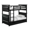 Trent Twin Over Twin Bunk Bed With Trundle In Antique Black - Picket House Furnishings CY800TTBT