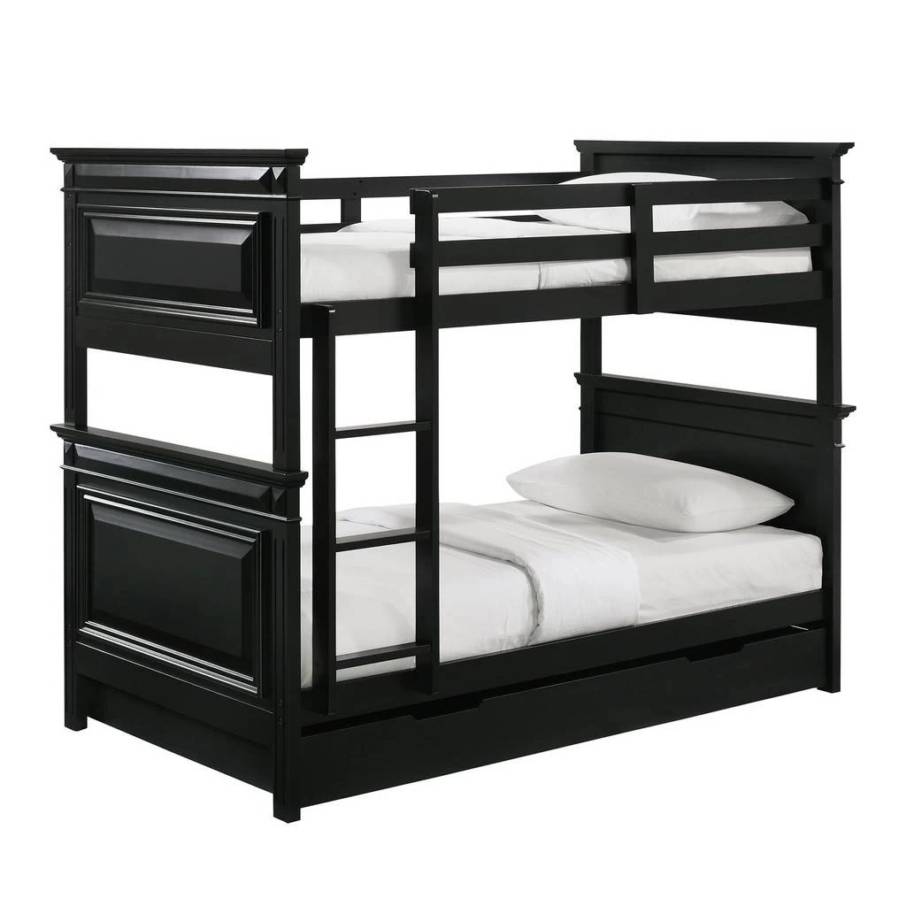 Trent Twin Over Twin Bunk Bed With Trundle In Antique Black - Picket House Furnishings CY800TTBT 1 Trent Twin Over Twin Bunk Bed With Trundle In Antique Black - Picket House Furnishings CY800TTBT
