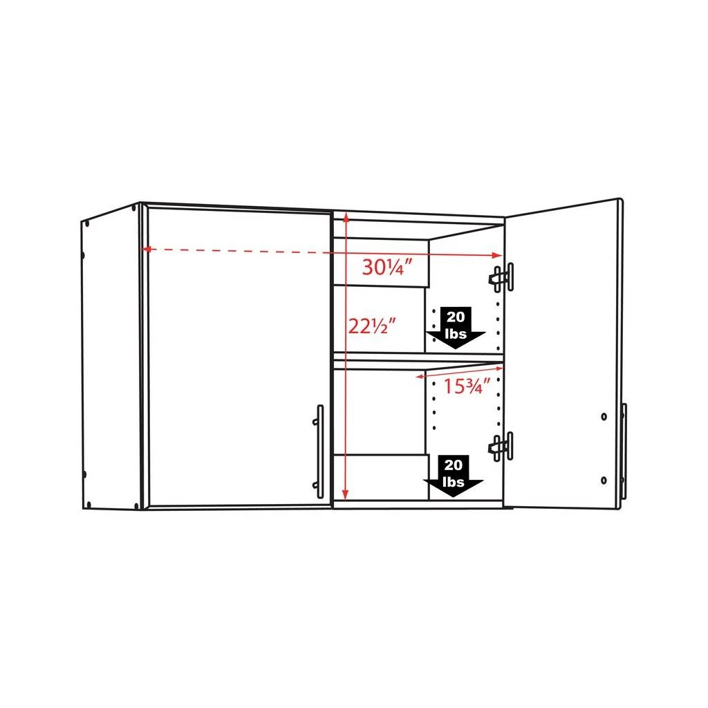 Elite 32 Inch Stackable Wall Cabinet, Drifted Gray - Prepac Manufacturing DEW-3224 2 Elite 32 Inch Stackable Wall Cabinet, Drifted Gray - Prepac Manufacturing DEW-3224 - Image 2