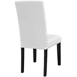 Parcel Dining Side Chair Vinyl Set Of 2 EEI-3553-WHI -Home Haven Deals eei 3553 whi 3