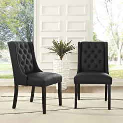 Baronet Dining Chair Vinyl Set Of 2 EEI-3555-BLK -Home Haven Deals eei 3555 blk 4