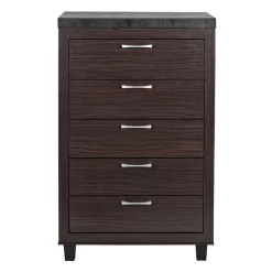 Better Home Products Elegant 5 Drawer Chest Of Drawers For Bedroom In Tobacco - Better Home ELEGANT-CHEST-TOB -Home Haven Deals elegant chest tob 3