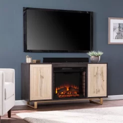 Wilconia Electric Media Fireplace W/ Carved Details - SEI Furniture FE1136956