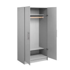 Elite 32 Inch Wardrobe Cabinet, Gray - Prepac Manufacturing GEW-3264